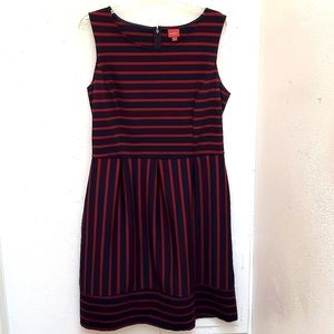 Navy Blue Red Stripes Sleeveless Sheath Dress By Merona Size XXL